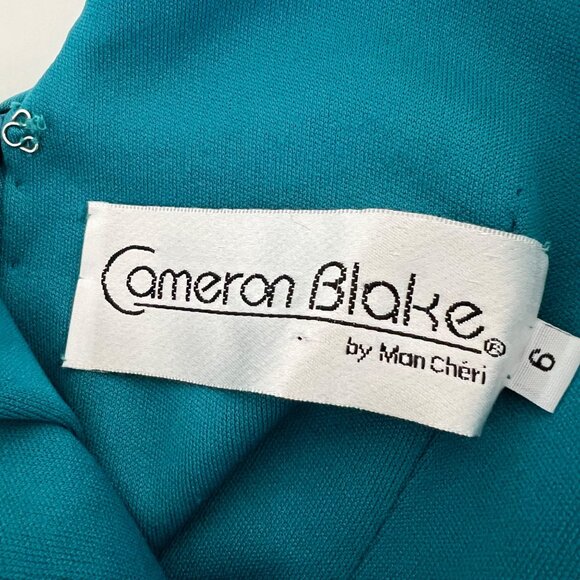 Cameron Blake by Mon Cheri Womens 112652 Formal Gown Maxi Dress Teal size 6 - Picture 14 of 16